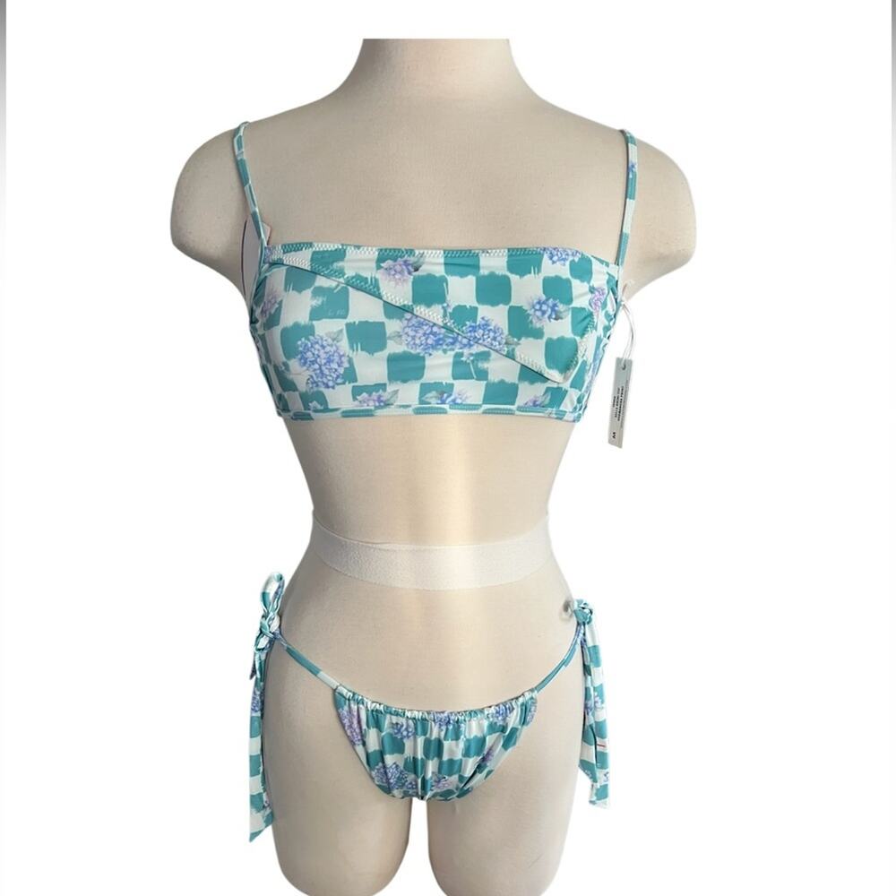La Porte Swim Bella Bikini Set  Hydrangea Print Jacquard Size Medium NWT